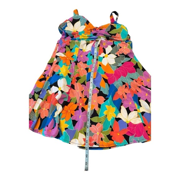 Swim Solutions Floral Frenzy Tummy Control Thigh Enhancer Swim Dress NEW - Picture 16 of 16